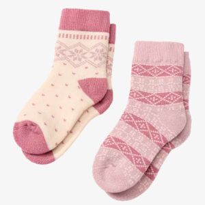 Thermal socks with Norwegian pattern, pink, size 23/26, 2 pieces